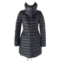 成色極佳 △ MONCLER VERNDIS 可拆卸領子設計圍脖式logo拉鍊羽絨服，黑色，0碼，正品女款