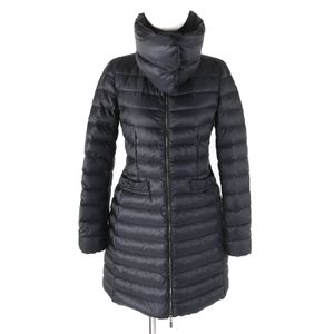 Excellent condition △ MONCLER VERNDIS detachable collar design neck warmer style logo zipper down jacket down coat black size 0 authentic women's