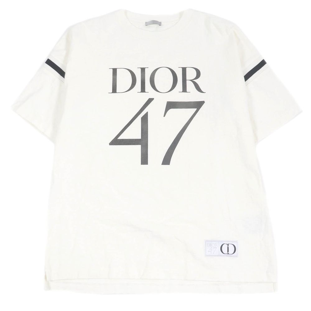 Excellent condition □ DIOR Homme 24SS 413J640A0849 Distressed Slub Cotton Jersey Short-Sleeve T-Shirt White S Made in Italy Authentic Men's