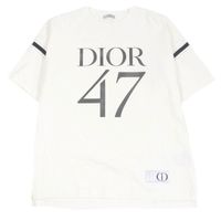 Excellent condition □ DIOR Homme 24SS 413J640A0849 Distressed Slub Cotton Jersey Short-Sleeve T-Shirt White S Made in Italy Authentic Men's