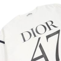 Excellent condition □ DIOR Homme 24SS 413J640A0849 Distressed Slub Cotton Jersey Short-Sleeve T-Shirt White S Made in Italy Authentic Men's