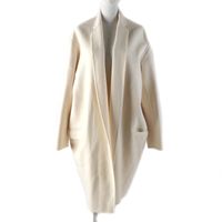 狀況極佳 ★ CELINE 100% 羊絨 Egg Crombie 大衣，象牙色，40 碼，帶衣架和防塵袋，意大利製造，正品，女款。