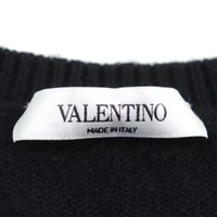 成色極佳 ○ VALENTINO 20AW VW3KC13W75D 100% 羊絨圓領針織衫，飾有 VLTN 標誌貼片，黑色，S 碼，意大利製造，正品男士