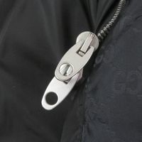 成色極佳 □ GUCCI 598725 GG提花側邊標誌圖案連帽羽絨服外套 黑色 50碼 義大利製造 正品 男款