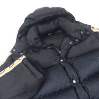 成色極佳 □ GUCCI 598725 GG提花側邊標誌圖案連帽羽絨服外套 黑色 50碼 義大利製造 正品 男款