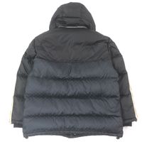 成色極佳 □ GUCCI 598725 GG提花側邊標誌圖案連帽羽絨服外套 黑色 50碼 義大利製造 正品 男款