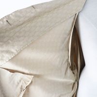 狀況極佳 ◎ GUCCI 2024 年 771441 GG 圖案繫帶寬袖超大長款單件風衣，米色，40 碼，意大利製造，正品，女款。