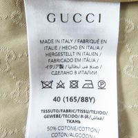 狀況極佳 ◎ GUCCI 2024 年 771441 GG 圖案繫帶寬袖超大長款單件風衣，米色，40 碼，意大利製造，正品，女款。