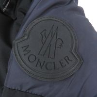 成色極佳 □ MONCLER JOFFE GIUBBOTTO 21秋冬連帽羽絨服，帶大號Logo橡膠貼片，海軍藍，0碼，正品，男士