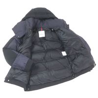 成色極佳 □ MONCLER JOFFE GIUBBOTTO 21秋冬連帽羽絨服，帶大號Logo橡膠貼片，海軍藍，0碼，正品，男士