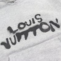 成色極佳 ○LOUIS VUITTONHLY68W 100% 純棉 Logo 印花霓虹工人連帽衫，灰色，XS 碼，意大利製造，正品，男士