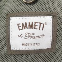 狀況極佳 □ EMMETI Emmeti 尼龍拼接絨面羊皮單排扣夾克，卡其色，46 碼，意大利製造，正品，男士。