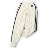 成色極佳 ◎ GUCCI x adidas 721504 馬海毛三葉草刺繡針織長褲 白色 黑色 XXS 碼 義大利製 正品 女款