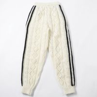 成色極佳 ◎ GUCCI x adidas 721504 馬海毛三葉草刺繡針織長褲 白色 黑色 XXS 碼 義大利製 正品 女款
