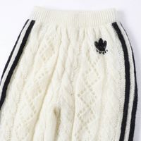 成色極佳 ◎ GUCCI x adidas 721504 馬海毛三葉草刺繡針織長褲 白色 黑色 XXS 碼 義大利製 正品 女款