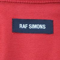 成色極佳 ▼ RAF SIMONS SIMONS 19AW 192-241 CARRY OVER 修身牛仔襯衫 100% 棉 皮革貼片 Logo 紐扣 長袖襯衫夾克REDS 碼 意大利製造 男士