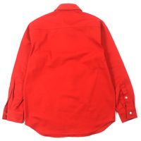 成色極佳 ▼ RAF SIMONS SIMONS 19AW 192-241 CARRY OVER 修身牛仔襯衫 100% 棉 皮革貼片 Logo 紐扣 長袖襯衫夾克REDS 碼 意大利製造 男士