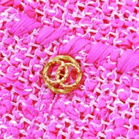 全新 △CHANEL P70041 Coco Mark 金色羈扣棉質斜紋軟呢顏色外套 粉紅色 36碼 法國製造 正品 女款