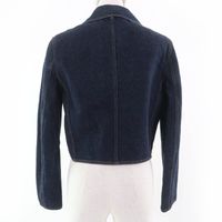 成色極佳☆香奈兒復古100%純棉牛仔外套，靛藍色，女款尺寸約M，法國製造，國產正品。