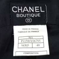 全新 △CHANEL 復古 98A P11506 羊毛粗花呢外套和裙子套裝，帶有 Coco Mark 紐扣，黑色，罕見的大號 48，意大利製造，女款。