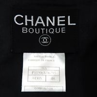 全新 △CHANEL 復古 98A P11506 羊毛粗花呢外套和裙子套裝，帶有 Coco Mark 紐扣，黑色，罕見的大號 48，意大利製造，女款。