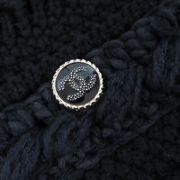 全新 △CHANEL 21P P70500 100% 純棉 Coco Mark 連結短版針織開襟衫 黑色 36 號 附防塵袋 義大利製 正品女士