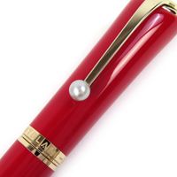 全新 △MONTBLANC116068 繆斯Muse瑪麗蓮夢露特別版 珍珠點綴旋轉原子筆RED金款。書寫流暢。附筆盒。男女皆宜。 ◎