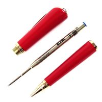 全新 △MONTBLANC116068 繆斯Muse瑪麗蓮夢露特別版 珍珠點綴旋轉原子筆RED金款。書寫流暢。附筆盒。男女皆宜。 ◎