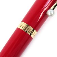 全新 △MONTBLANC116068 繆斯Muse瑪麗蓮夢露特別版 珍珠點綴旋轉原子筆RED金款。書寫流暢。附筆盒。男女皆宜。 ◎