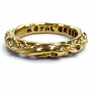 Excellent condition ★ Royal Order K18 RIBON Band Ring, Gold, Size JP 14 (approx.), Weight 7.3g, Women's