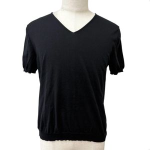 全新未使用商品 □ Maison Margiela 12 10 26AW S50HN0027 V領泡泡袖短袖針織衫 黑色 S碼 義大利製 正品 男士