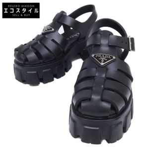 Prada 1X853M 모놀리스 러버 트라이앵글 로고 샌들 35【중고】