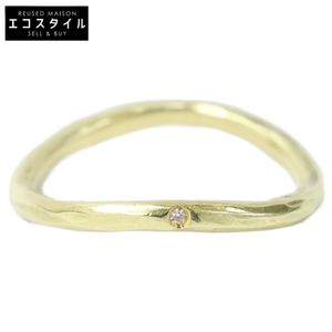 Hammered K18 1P Diamond Curved Hammered Ring [Used]