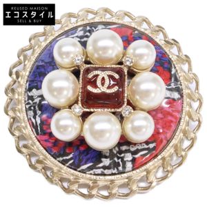 Chanel, excellent condition, A15S, Gripoix/Pearl/Tweed, Coco Mark Round [Pre-owned]
