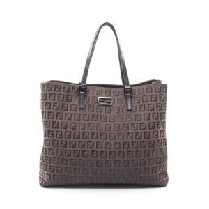 [Used] Fendi FENDI Tote Bag 8BH133 Braun/Black Canvas Leather Zucchino Tote Bag Women's Used B