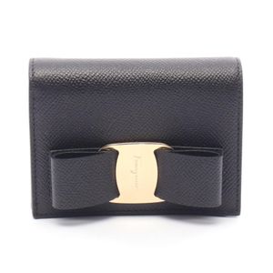 [Used] Salvatore Ferragamo Ferragamo bi-fold wallet, Vara RIBON, 22D515725300, leather, card case, women's, brand new.