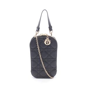 [중고] Dior Dior 손가방 LADY DIOR 레이디 디올 폰 홀더 까나쥬 S0872ONMJ_M900 블랙 레더 레이디 디올 Call'in Dior 폰 홀더