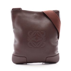 【중고】 LOEWE 숄더백 아나그램 다크 브라운 레더 아나그램 숄더백 여성용 Used A