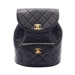 [중고] Chanel 샤넬 류크색 백팩 마틀라세 블랙 램스킨(양가죽) 마틀라세 더블 턴락 체인 숄더 여성용