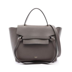 【二手】Celine CELINE手提包 BELT BAG MICRO 腰包 Micro 2WAY 灰色皮革腰包 Micro 女士二手 B