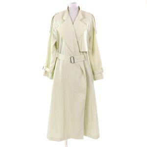 Unused item △ebure 3510200032 Belted Wrinkle Cotton Stand Color Trench Coat Light Yellow Size 38 Authentic Women's Retail Price 121,000 yen