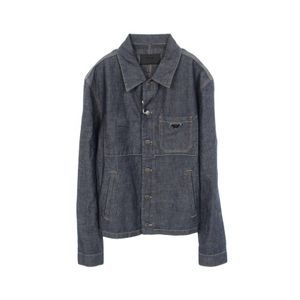 【중고】 Prada PRADA 데님 재킷 샴브레이 블루종 GBE254 네이비 계열 기타 데님 재킷 남성용 미사용
