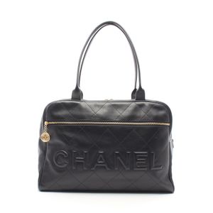 [중고] Chanel 샤넬 보스턴백 마틀라세 로고 볼링백 블랙 램스킨(양가죽) 마틀라세 로고 볼링백 여성용