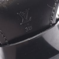 [중고] LOUIS VUITTON 랩소디 라인 숏 부츠 블랙 레더 PVC 코팅 캔버스 여성용