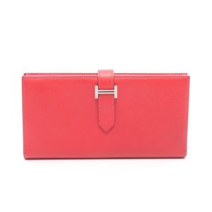 [중고] Hermes 에르메스 베안 수플레 장지갑 부겐빌레아 레더 여성용 Used B