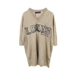 【二手】LOUIS VUITTON短袖T卹，蟒蛇紋Logo，網眼V領，籃球衫，RM182 HOW HFN85W，人造絲，男款，二手