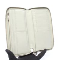 【중고】 LOUIS VUITTON 라운드 장지갑 지피 월렛 버티컬 M82597 그리 미네랄 레더 지피 월렛 버티컬
