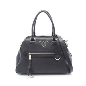 【二手】Prada PRADA VITELLO PHENIX 2WAY 1BB054 黑色皮革金屬Logo雙肩包 女士二手