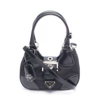 [중고] Prada PRADA 손가방 MOON 1BA381 블랙 나일론 레더 Re-Edition 2002 문 패디드 백 여성용 Used A