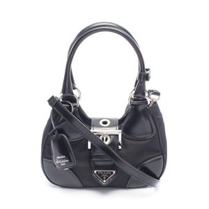 【二手】Prada PRADA 手提包 MOON 1BA381 黑色尼龍皮革 2002 復刻版 Moon 絎縫包 女士二手 A